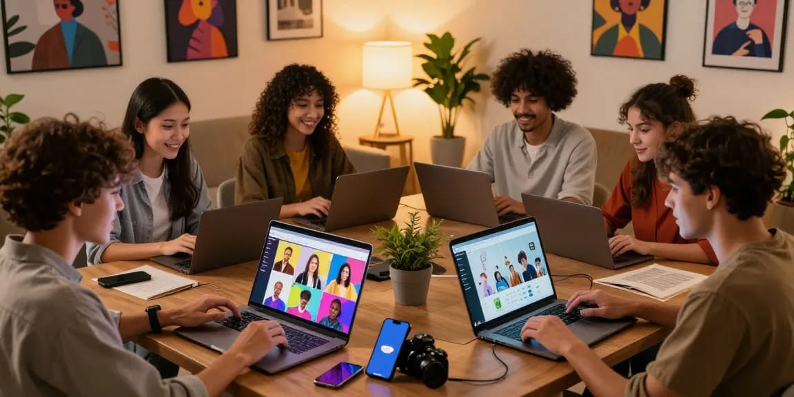 Engaging scene of rokok88 link alternatif depicting active community members connecting online in a lively digital environment.
