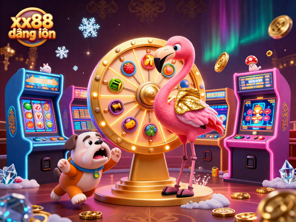 Spin the prize wheel with excitement at xx88 đăng nhập, featuring vibrant casino-themed elements.