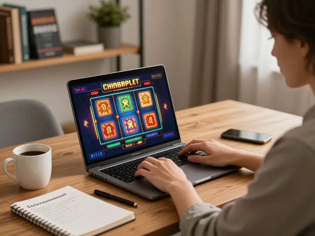 Engaging slot game action at home with cm88, featuring a player focused on strategy.