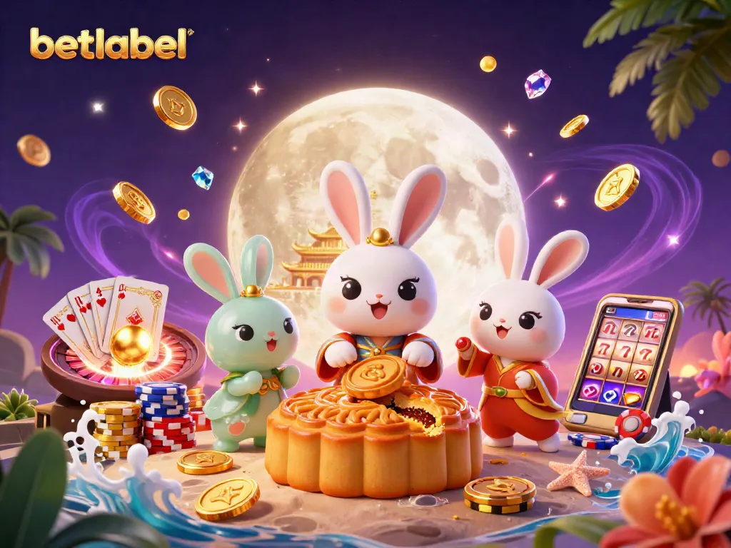 Betlabel delights players with vibrant moon-themed casino illustration showcasing poker chips and golden bonuses.